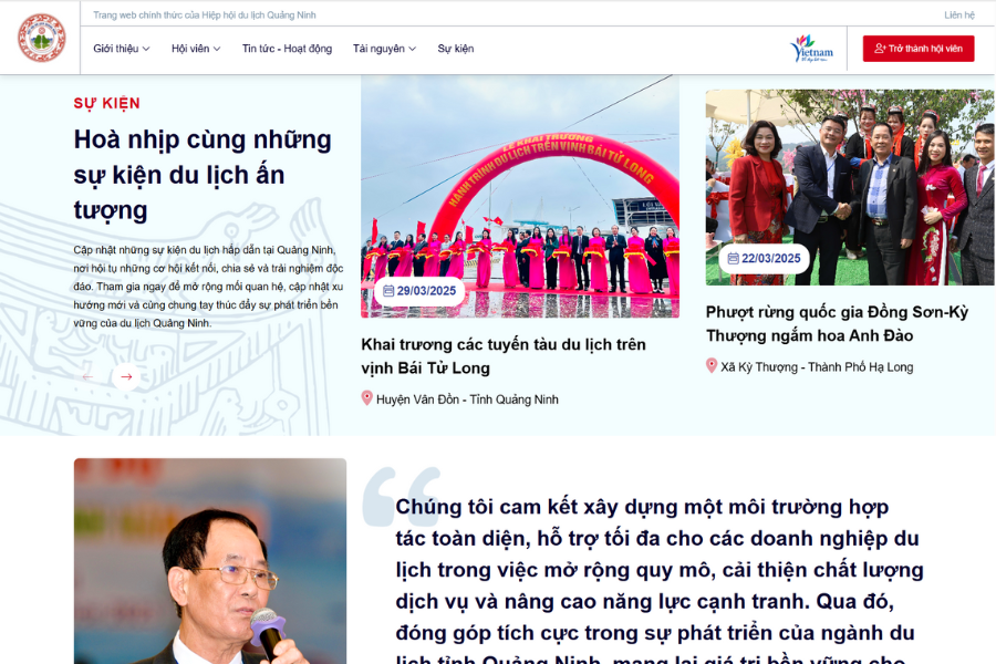 Cổng thông tin chính thức của Hiệp hội du lịch Quảng Ninh ra mắt đầu năm 2025